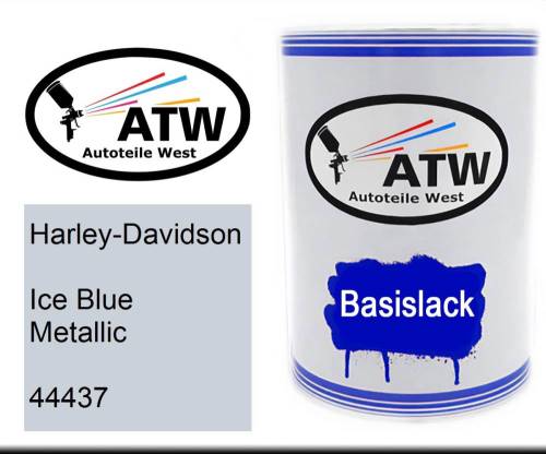 Harley-Davidson, Ice Blue Metallic, 44437: 500ml Lackdose, von ATW Autoteile West.